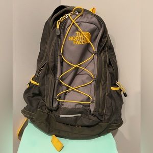 The North Face Jester backpack. Gray w/ yellow. Used - good condition.